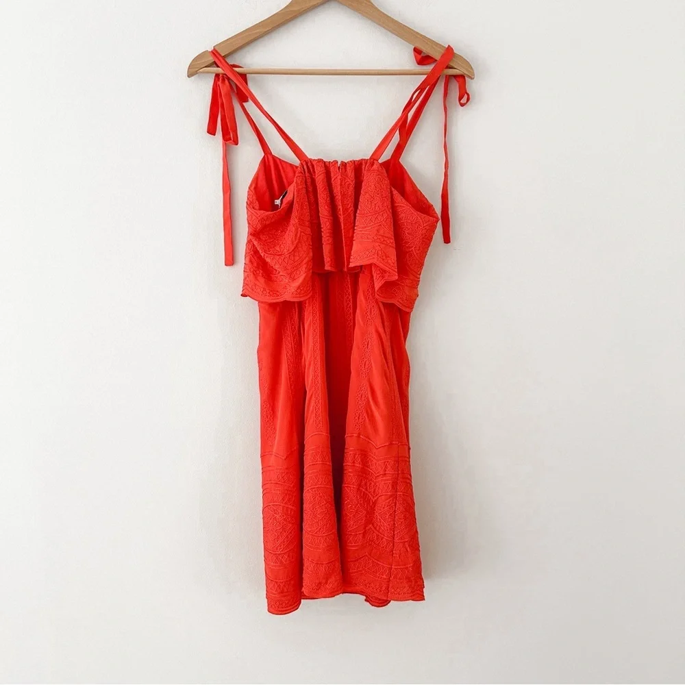 Parker 100% silk red mini dress size s - Picture 3 of 10